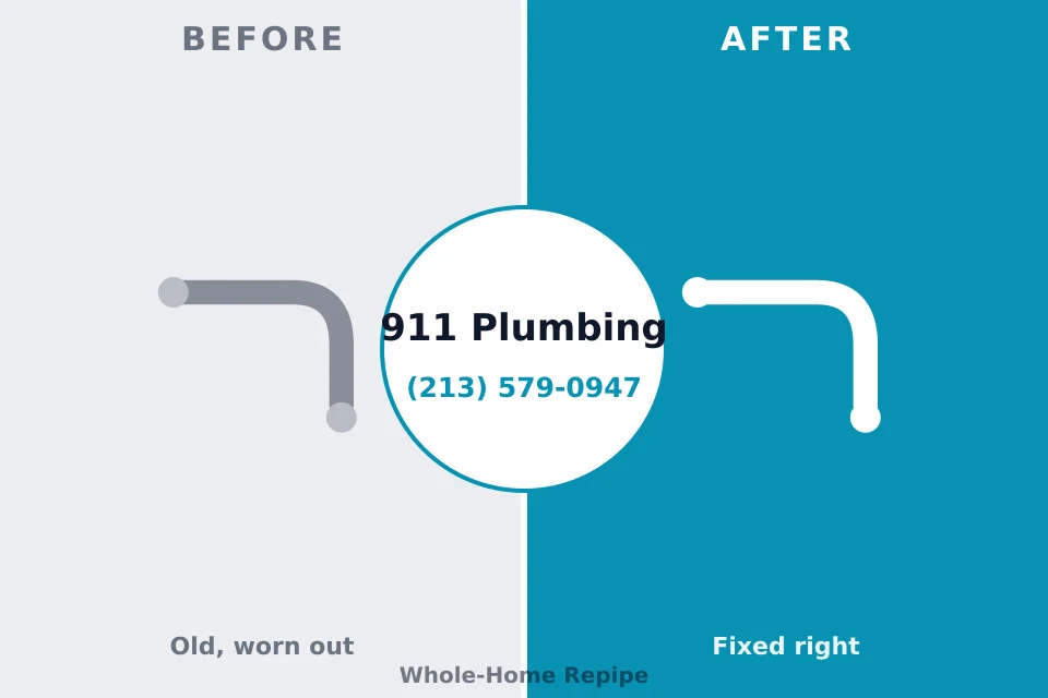Before and after: plumbing repair Atco, NJ